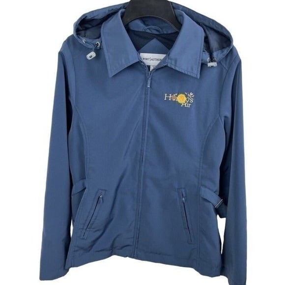 Port Authority Jackets & Blazers - Port Authority Full-Zip Mock-Neck Jacket Women Medium Blue Windbreaker